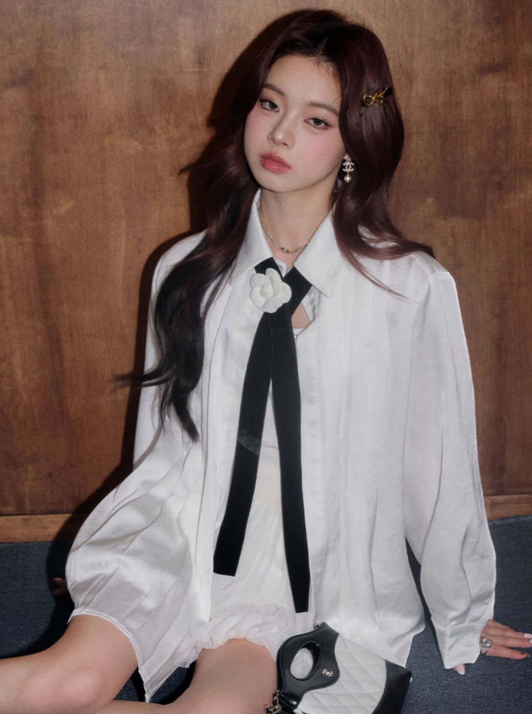 over white rose shirt KS1182
