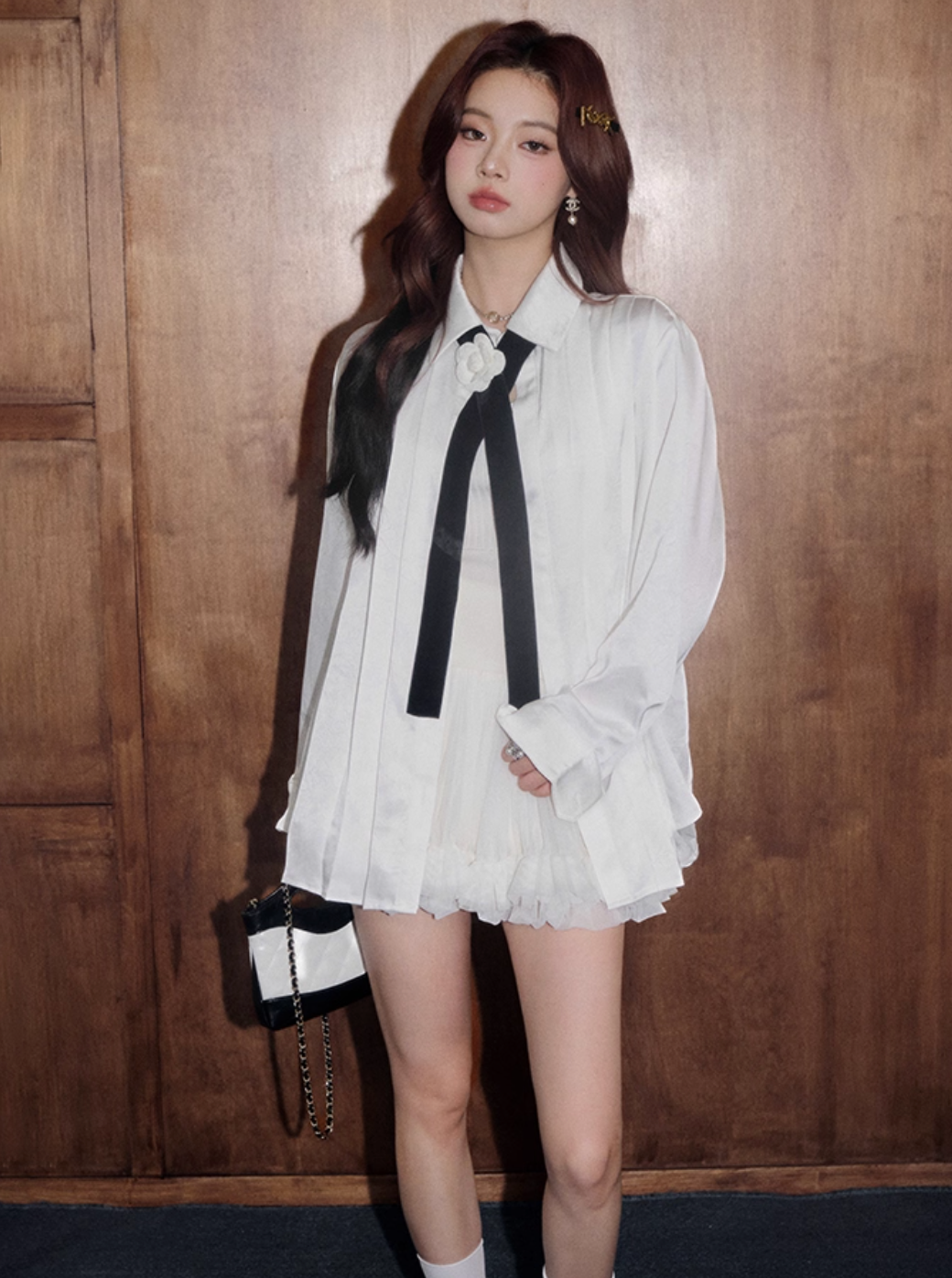 over white rose shirt KS1182