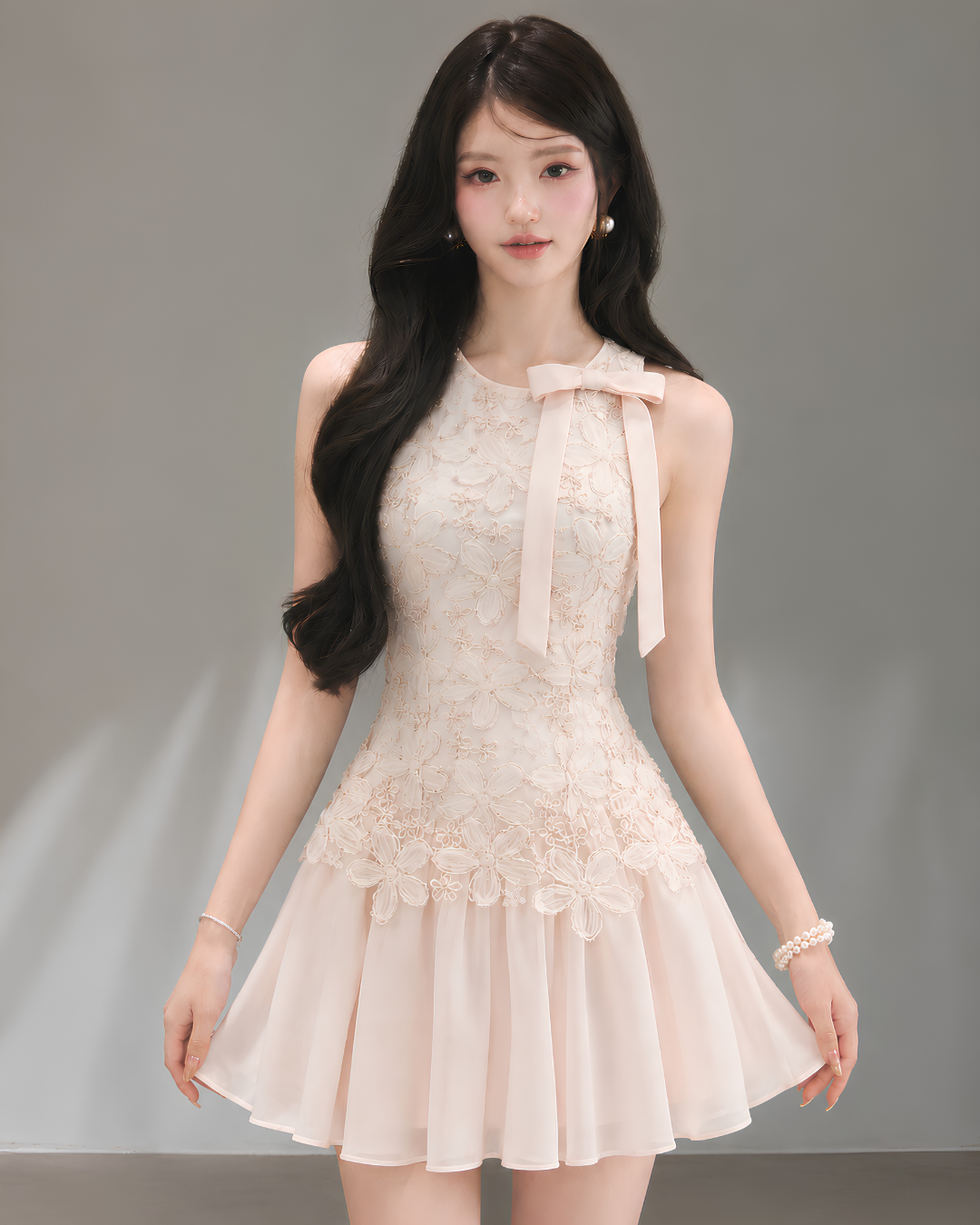 baby pink lace one-piece KS1326