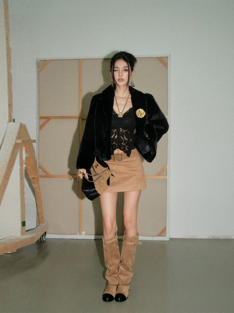 far short luxury coat KS1208