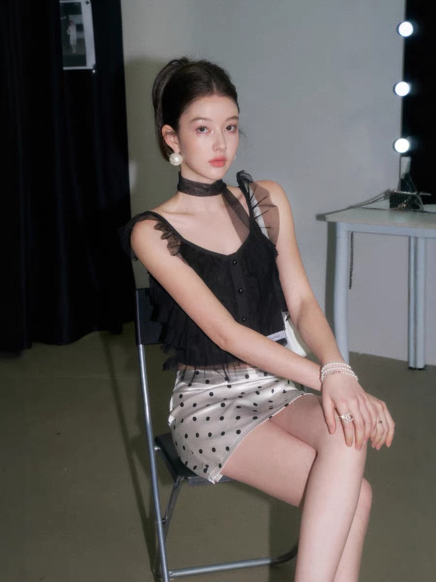 lace frill nuance tops & skirt KS1312