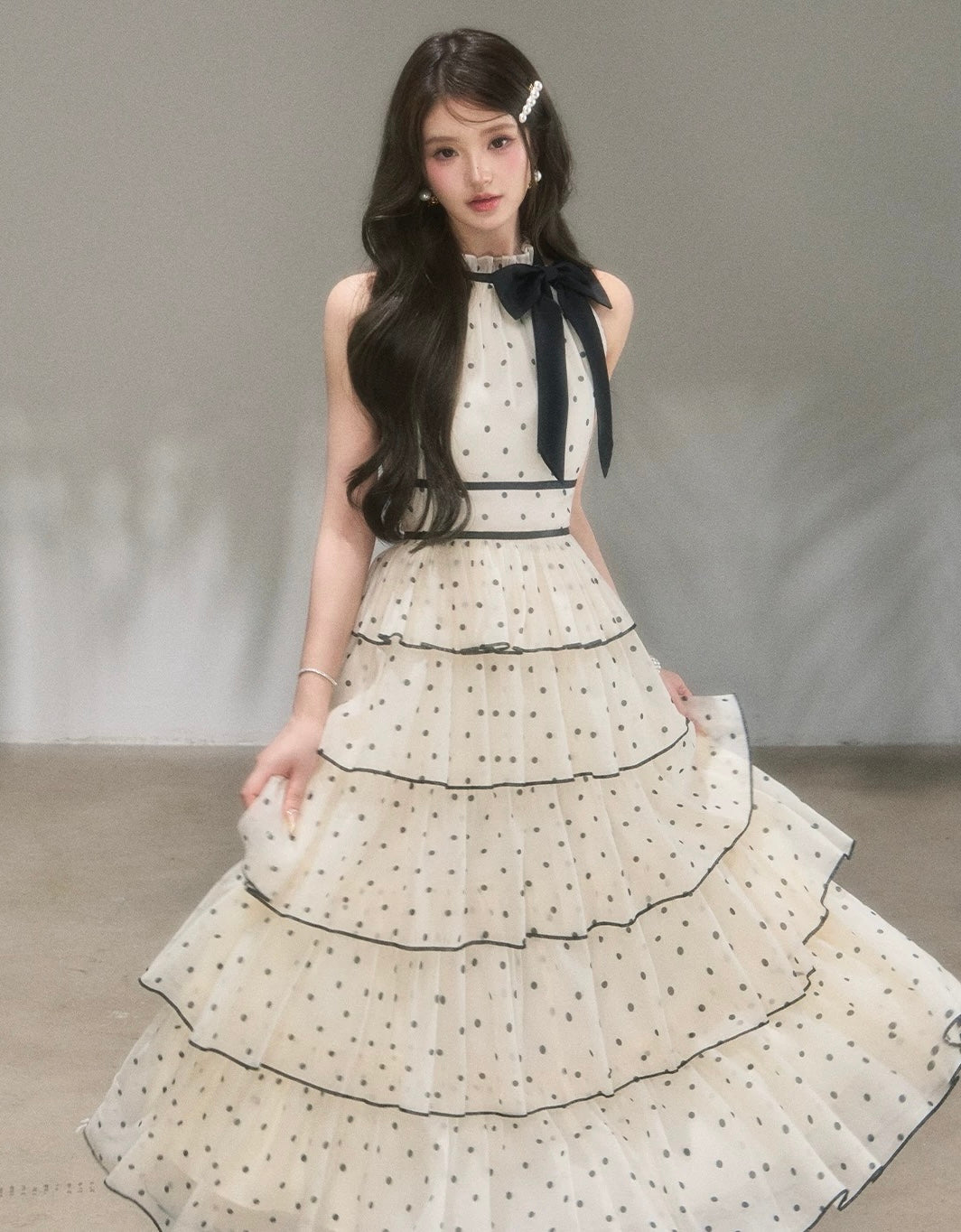 dot high-end line long one-piece KS1295