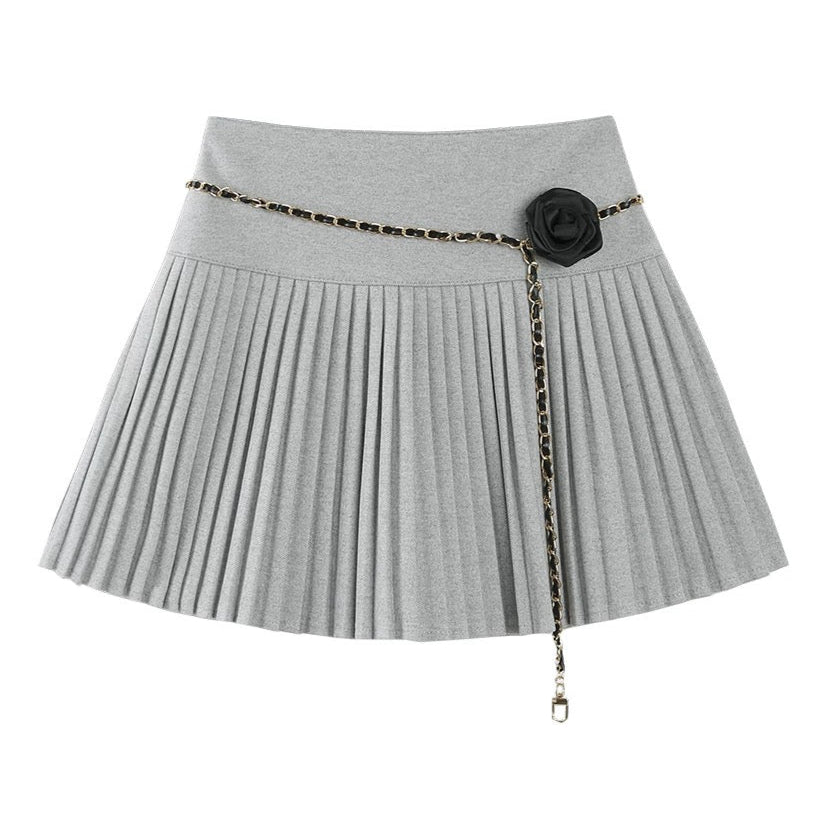 wanghong gray pleats skirt KS1093