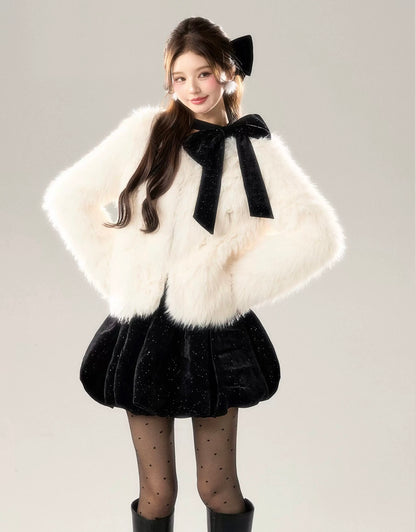 far perl ivory coat KS1226