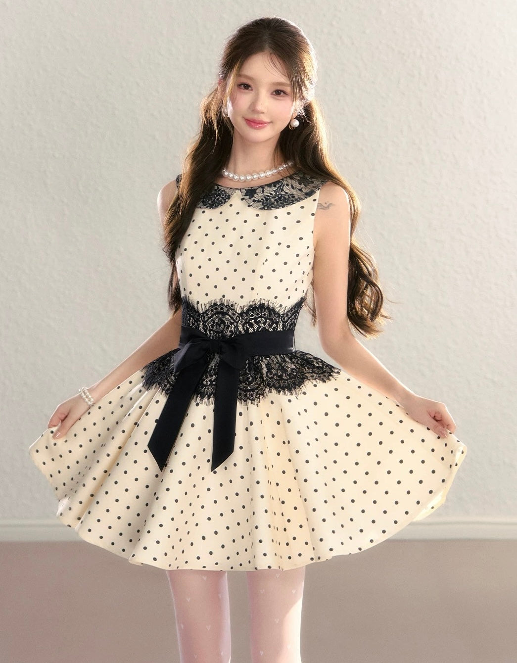 dot lace high-end one-piece KS1282