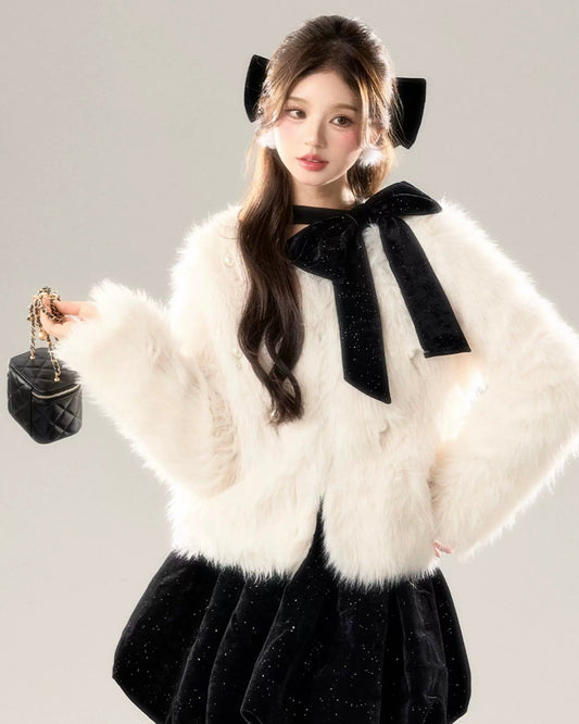 far perl ivory coat KS1226