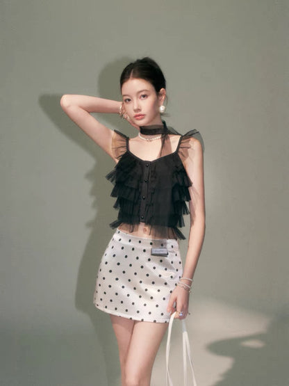lace frill nuance tops & skirt KS1312