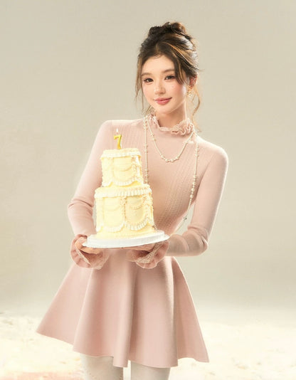 center ribbon point one-piece KS1229