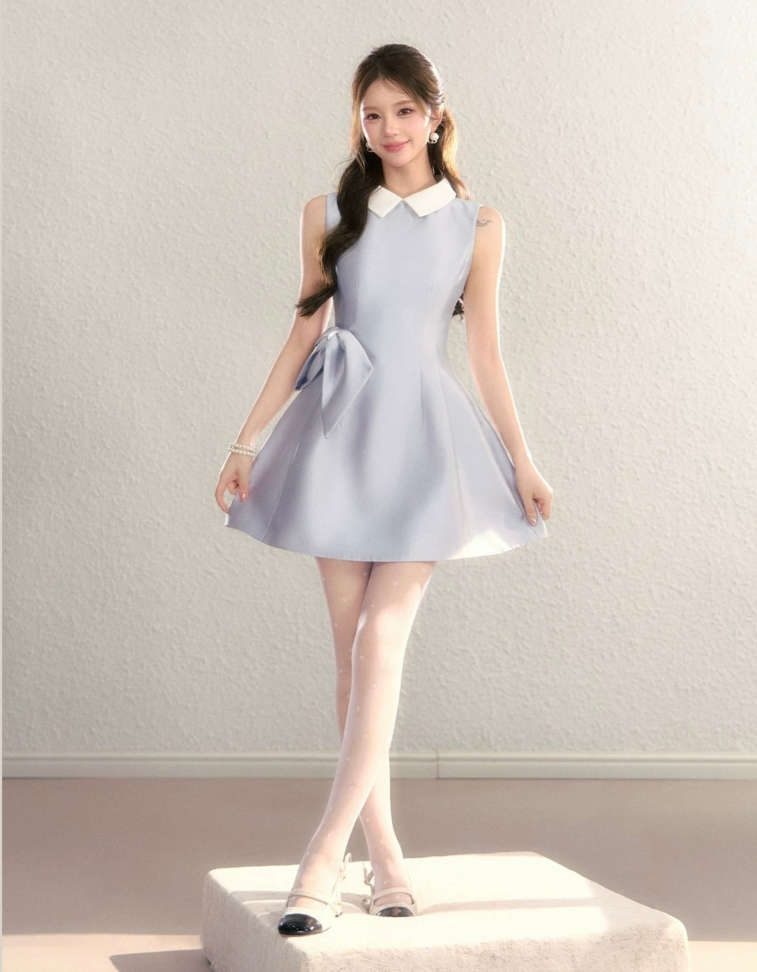 light blue ribbon one-piece KS1303