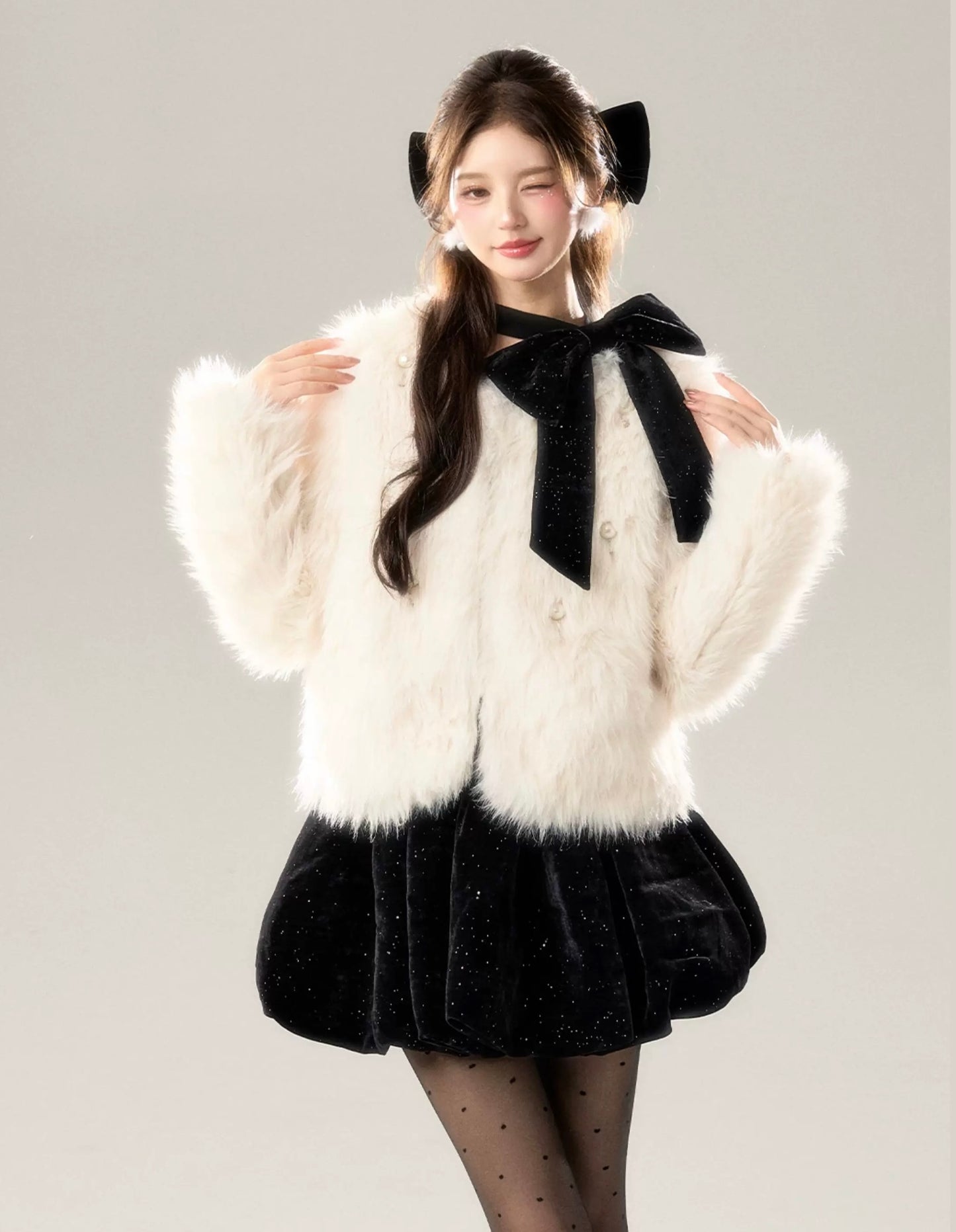 far perl ivory coat KS1226