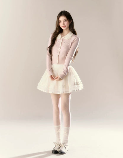 round curler Perl cardigan KS1221