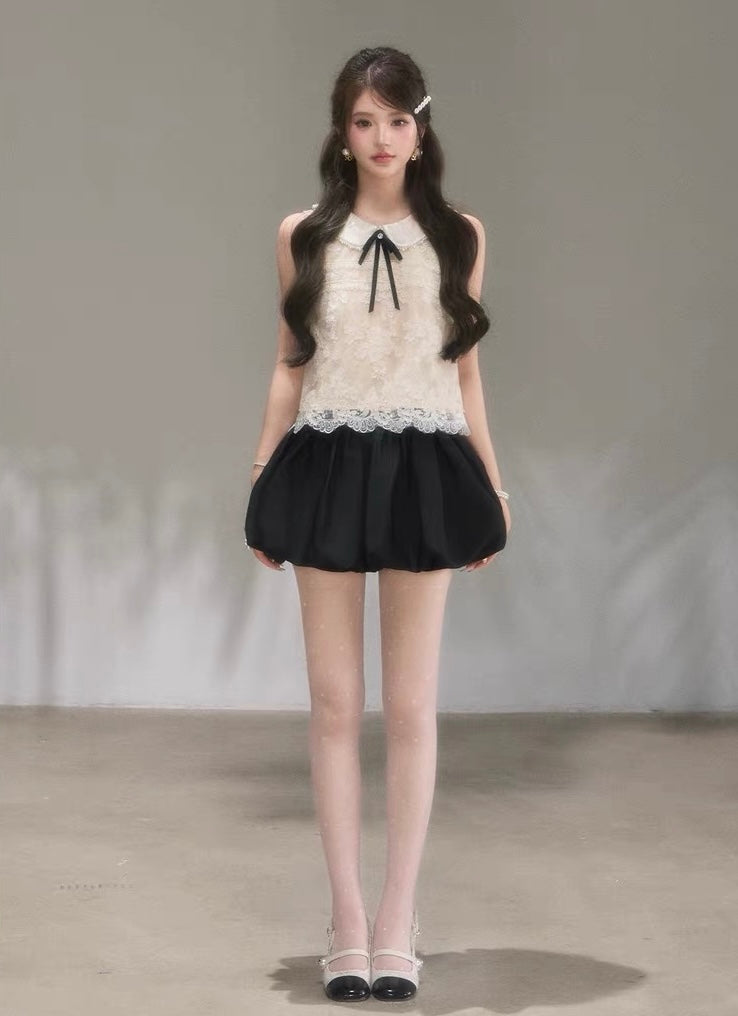 lace curler point tops & skirt KS1290