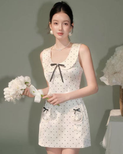 dot ribbon mood one-piece KS1314
