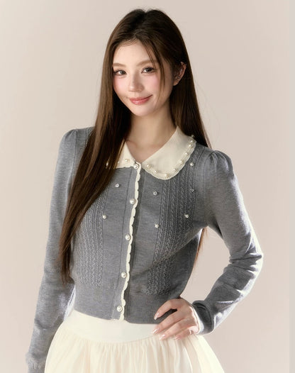 round curler Perl cardigan KS1221