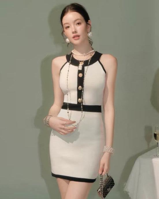 line piping mood one-piece KS1307