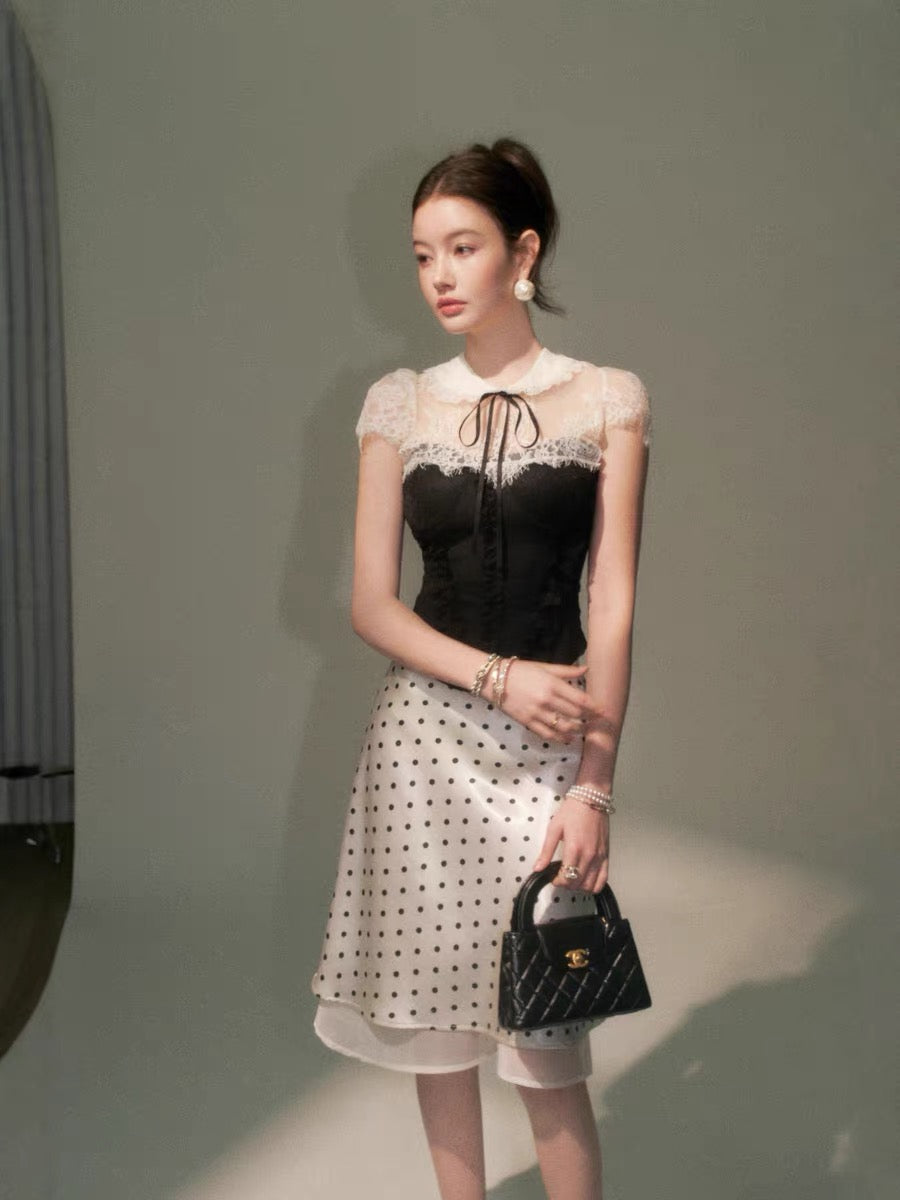lace mood high-end tops & skirt KS1305