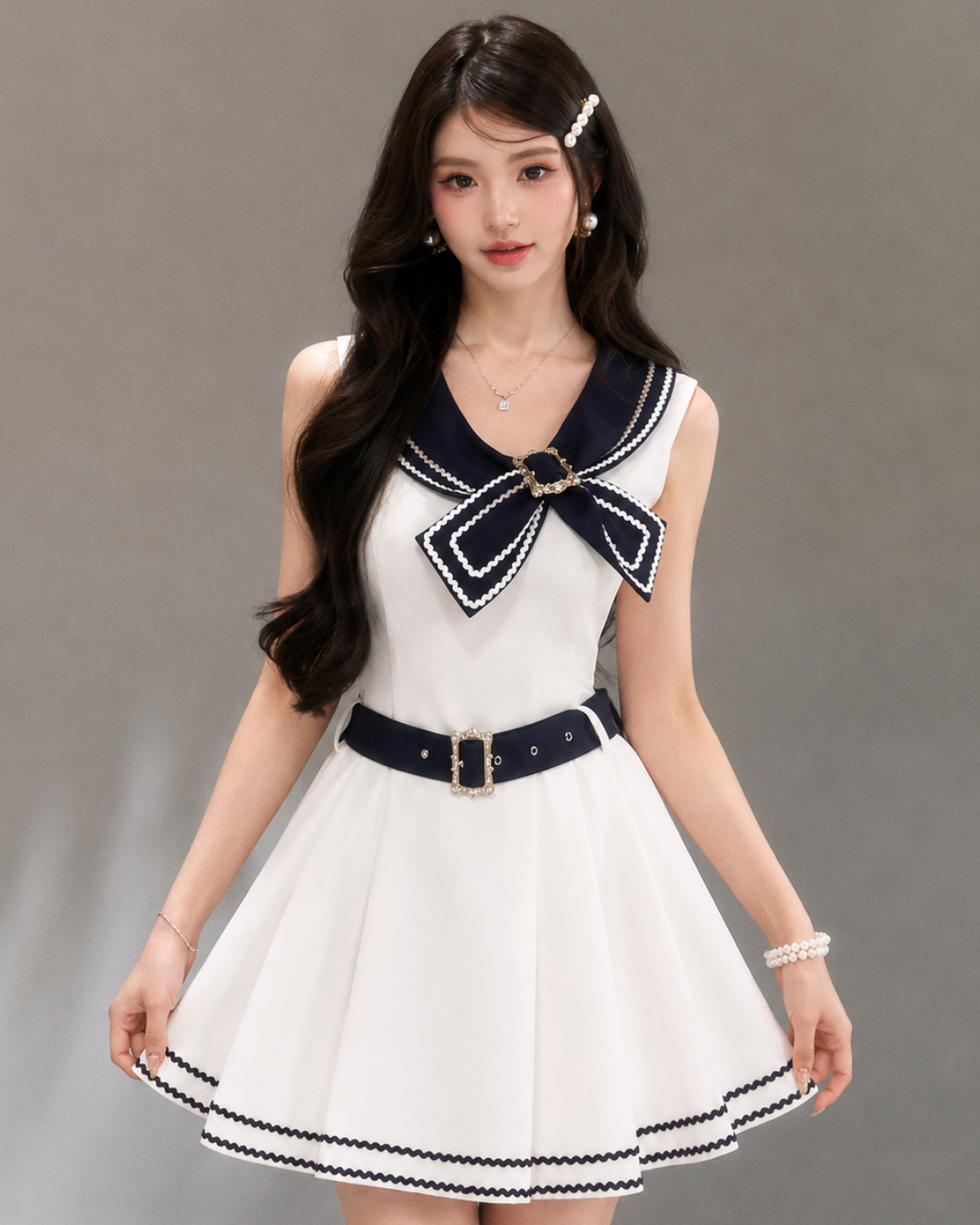 curler point line stitch one-piece KS1299