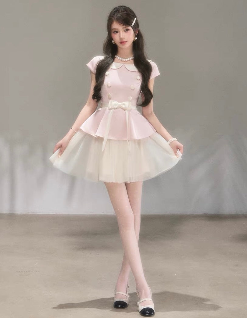 girly pink botann one-piece KS1287