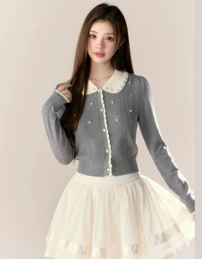 round curler Perl cardigan KS1221