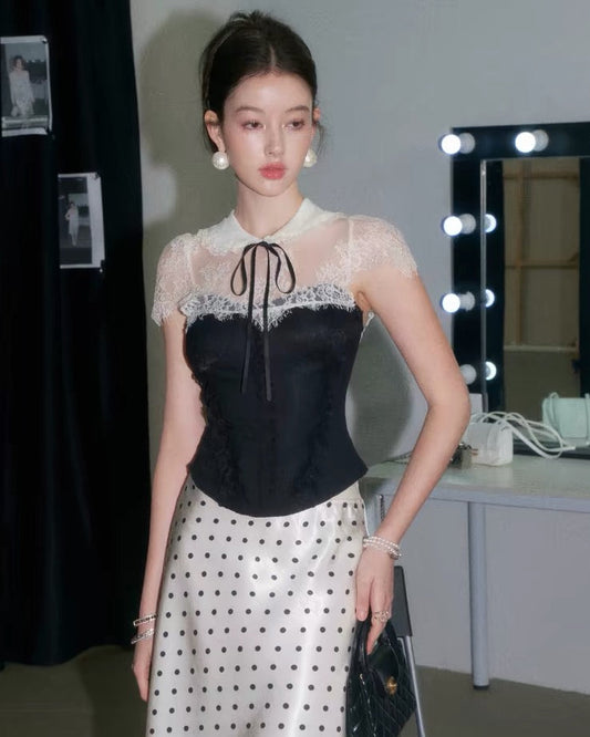 lace mood high-end tops & skirt KS1305