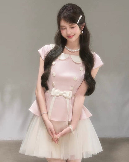 girly pink botann one-piece KS1287
