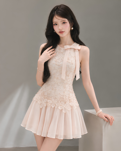 baby pink lace one-piece KS1326