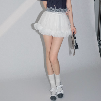 white frill luxury skirt KS1146
