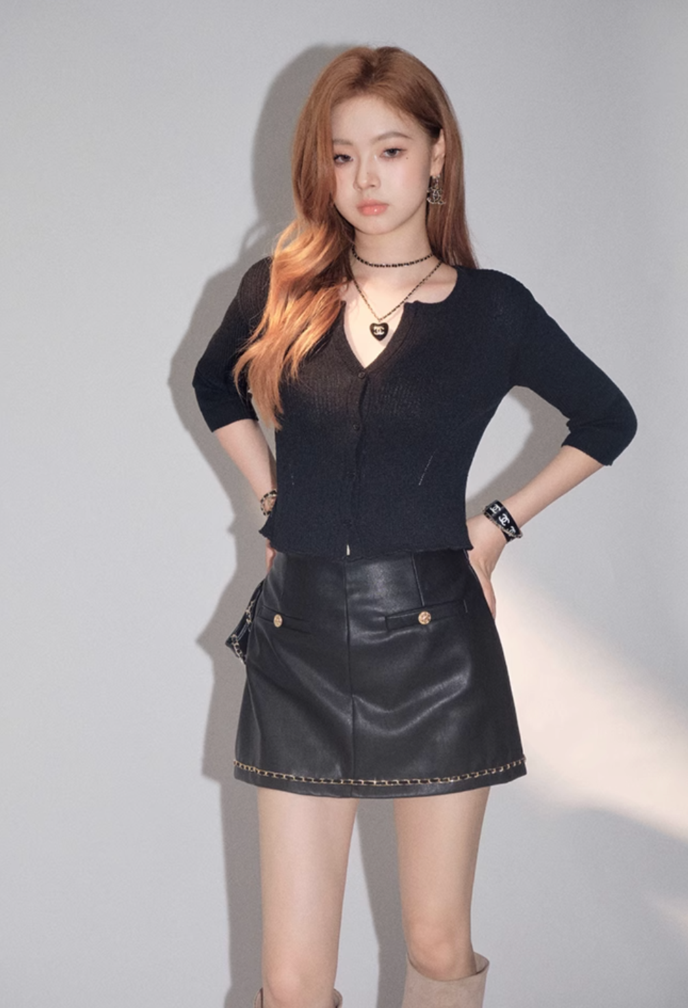 luxury line black skirt KS1157