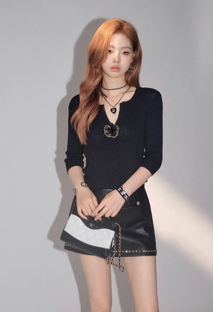 luxury line black skirt KS1157