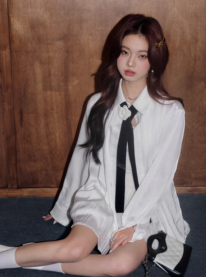 over white rose shirt KS1182