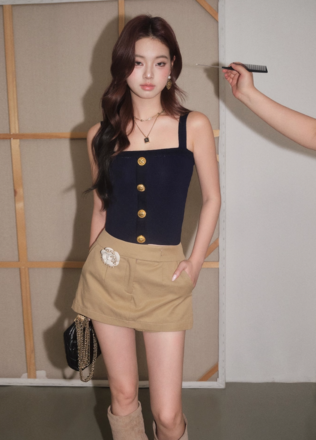 gold botann cami tops KS1187