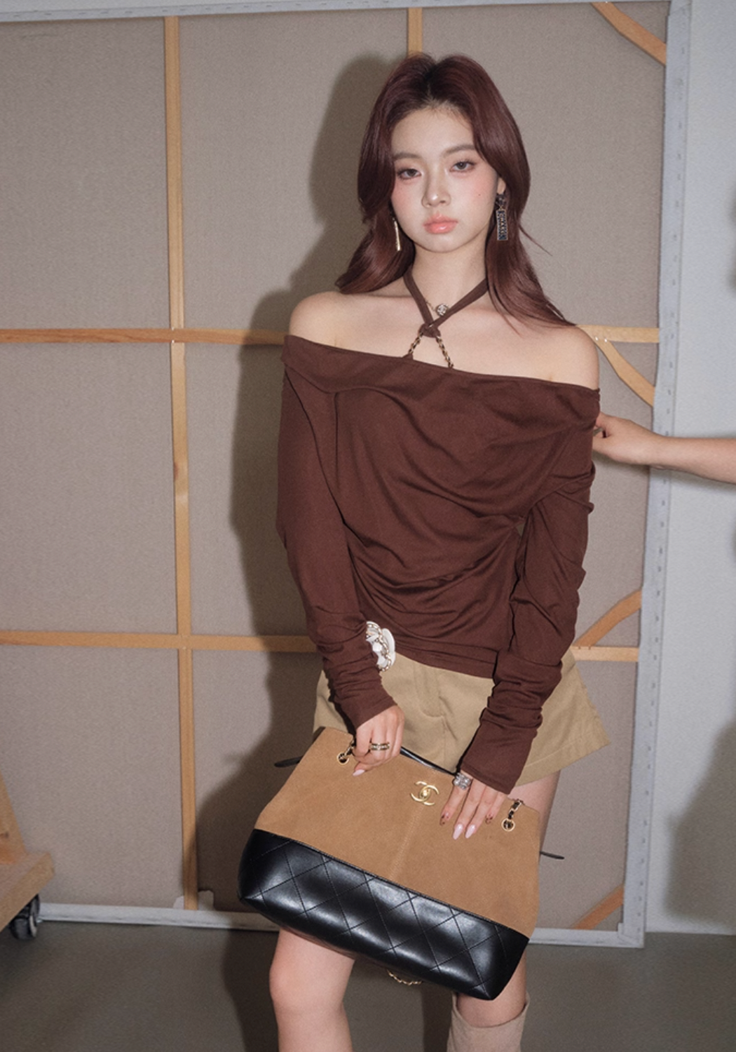 cross brown tops KS1199