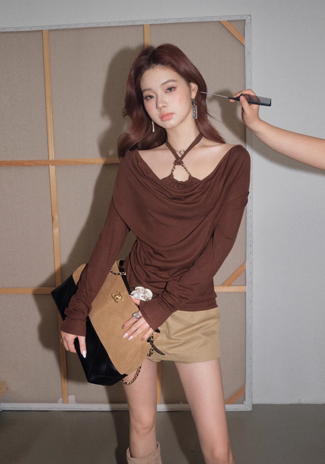 cross brown tops KS1199