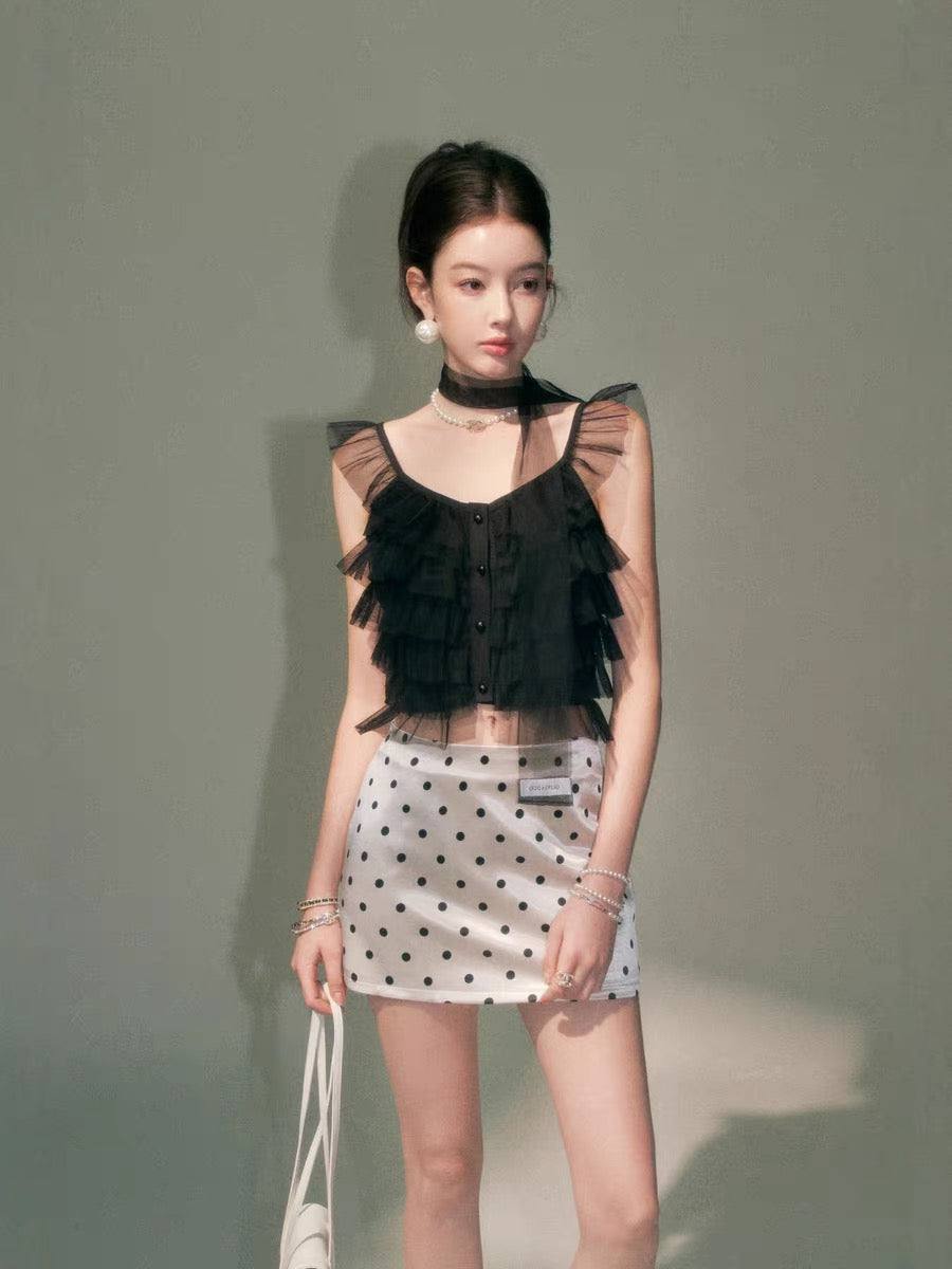 lace frill nuance tops & skirt KS1312