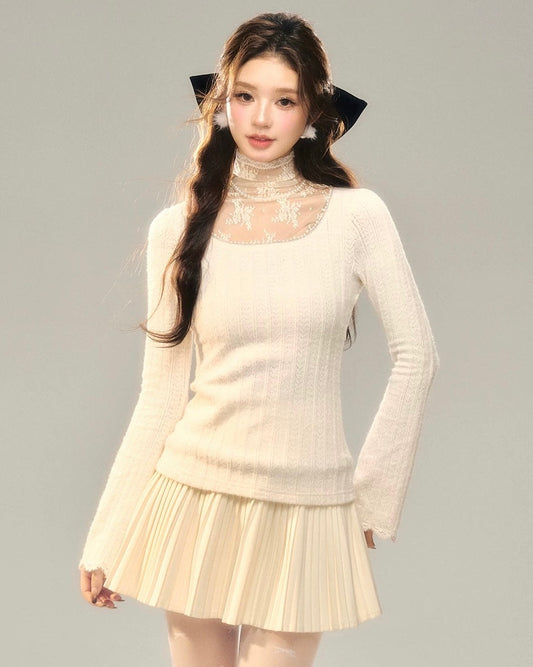 lace point luxury tops KS1233