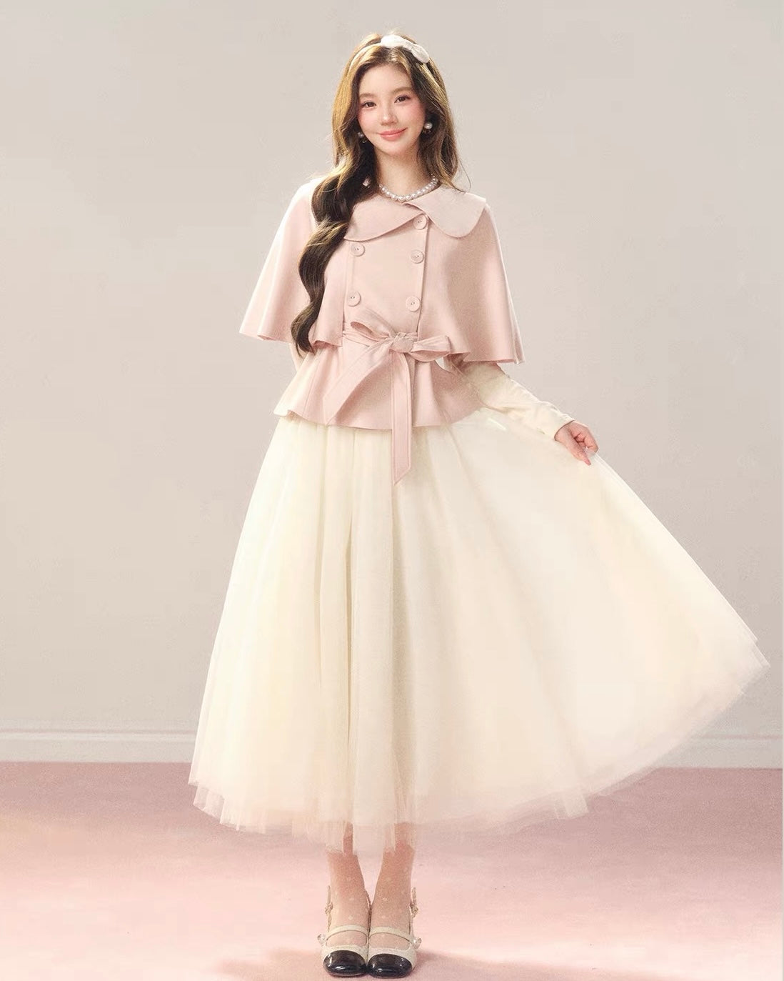 girly line pink coat KS1331