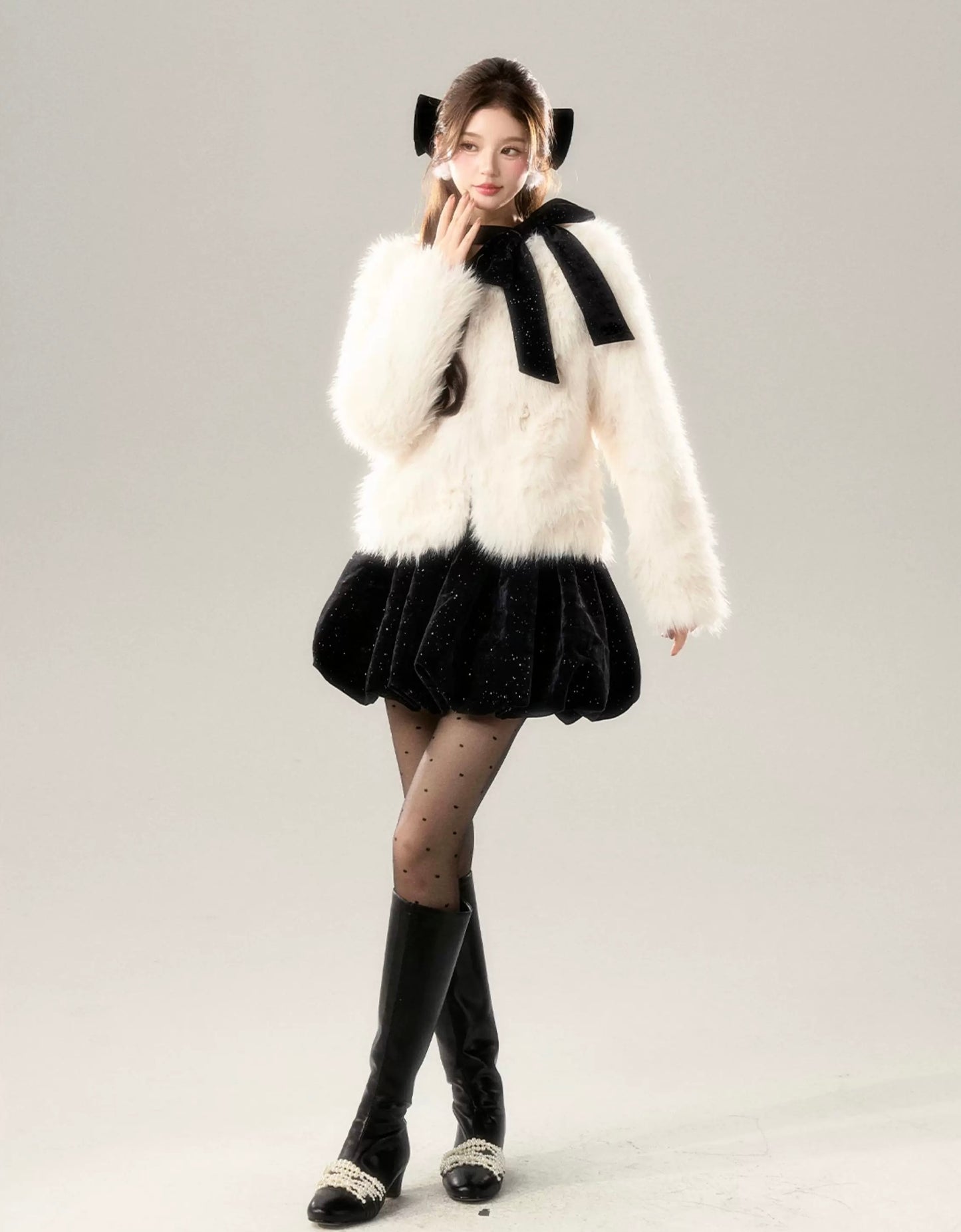 far perl ivory coat KS1226