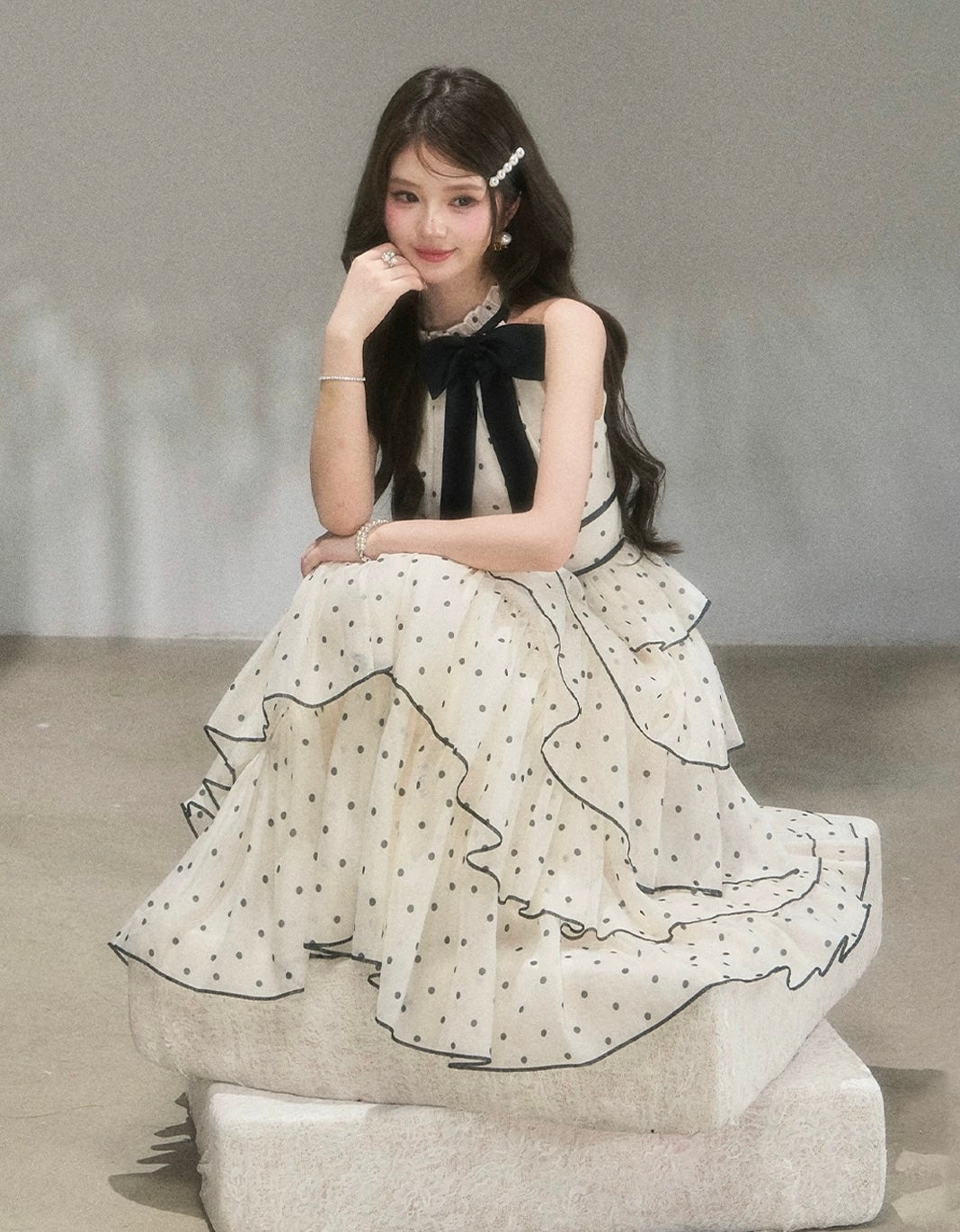 dot high-end line long one-piece KS1295