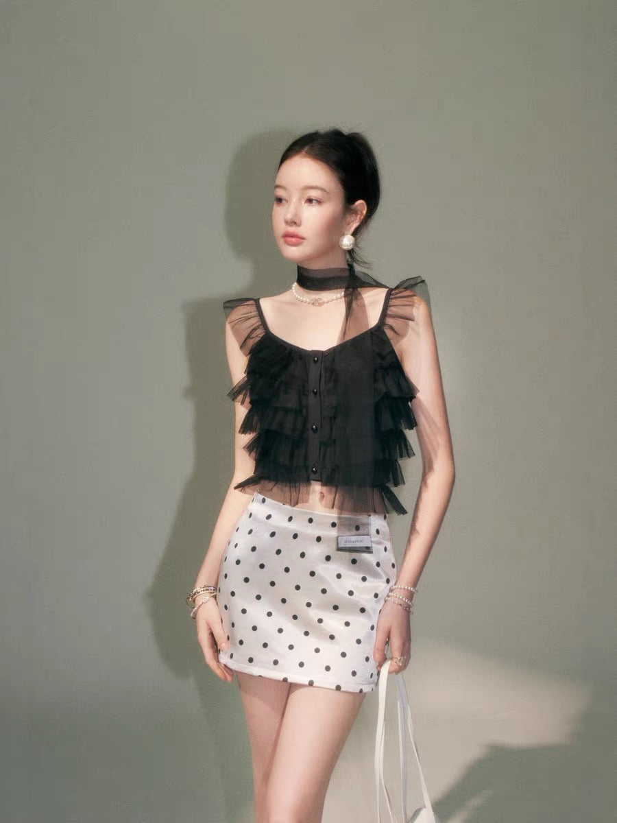 lace frill nuance tops & skirt KS1312