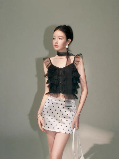 lace frill nuance tops & skirt KS1312