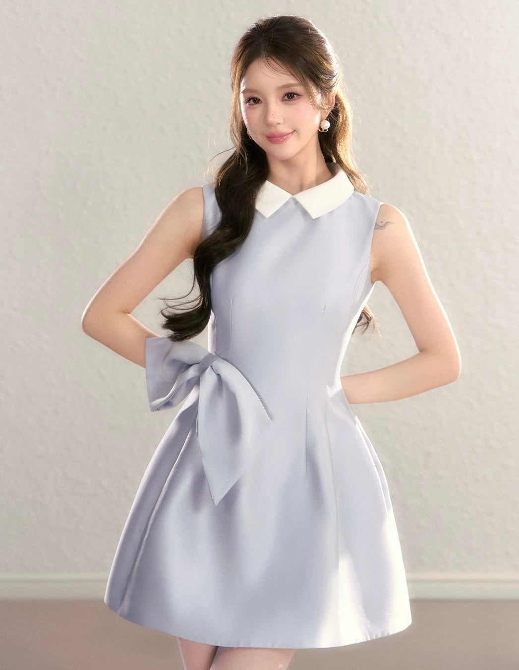 light blue ribbon one-piece KS1303