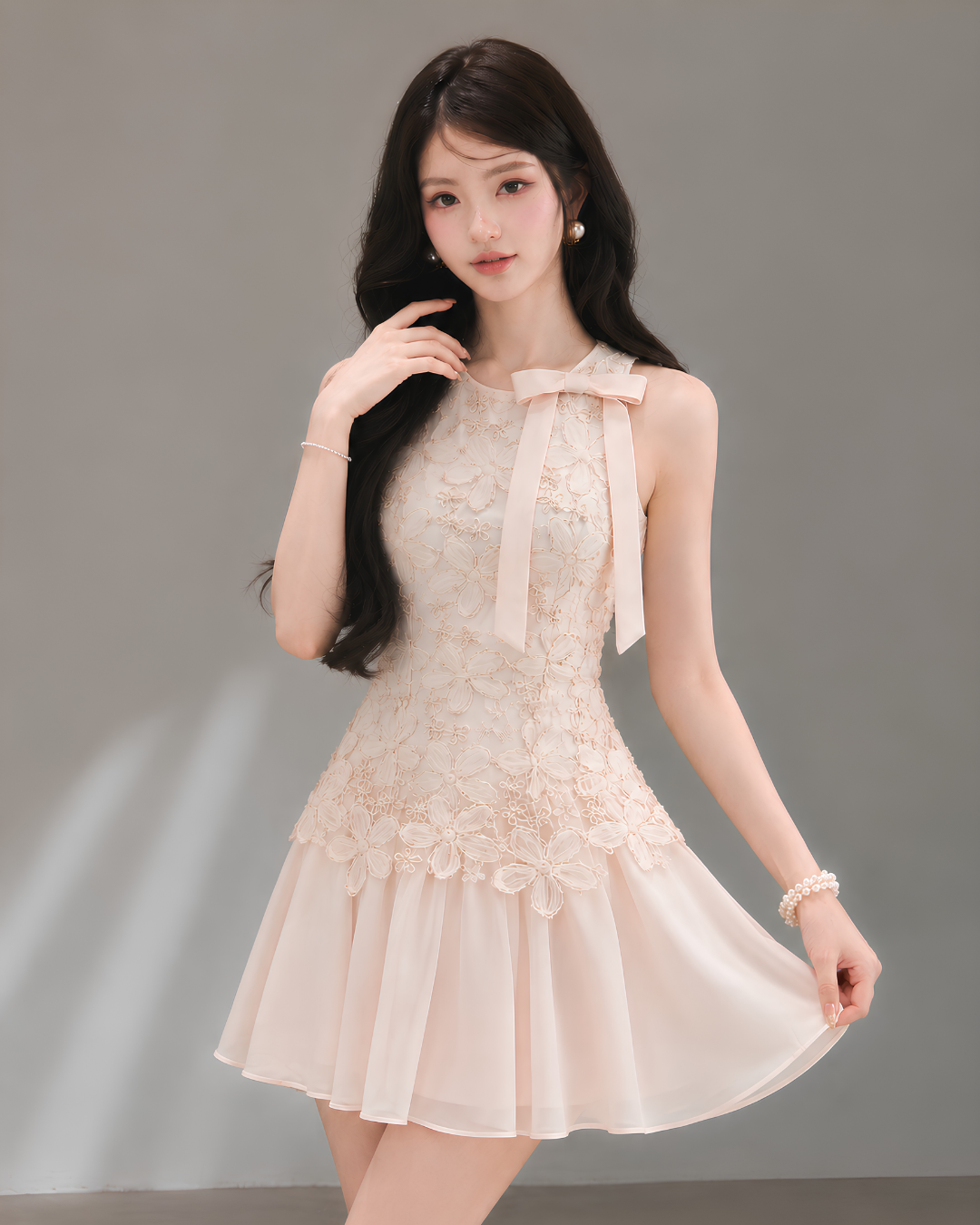 baby pink lace one-piece KS1326
