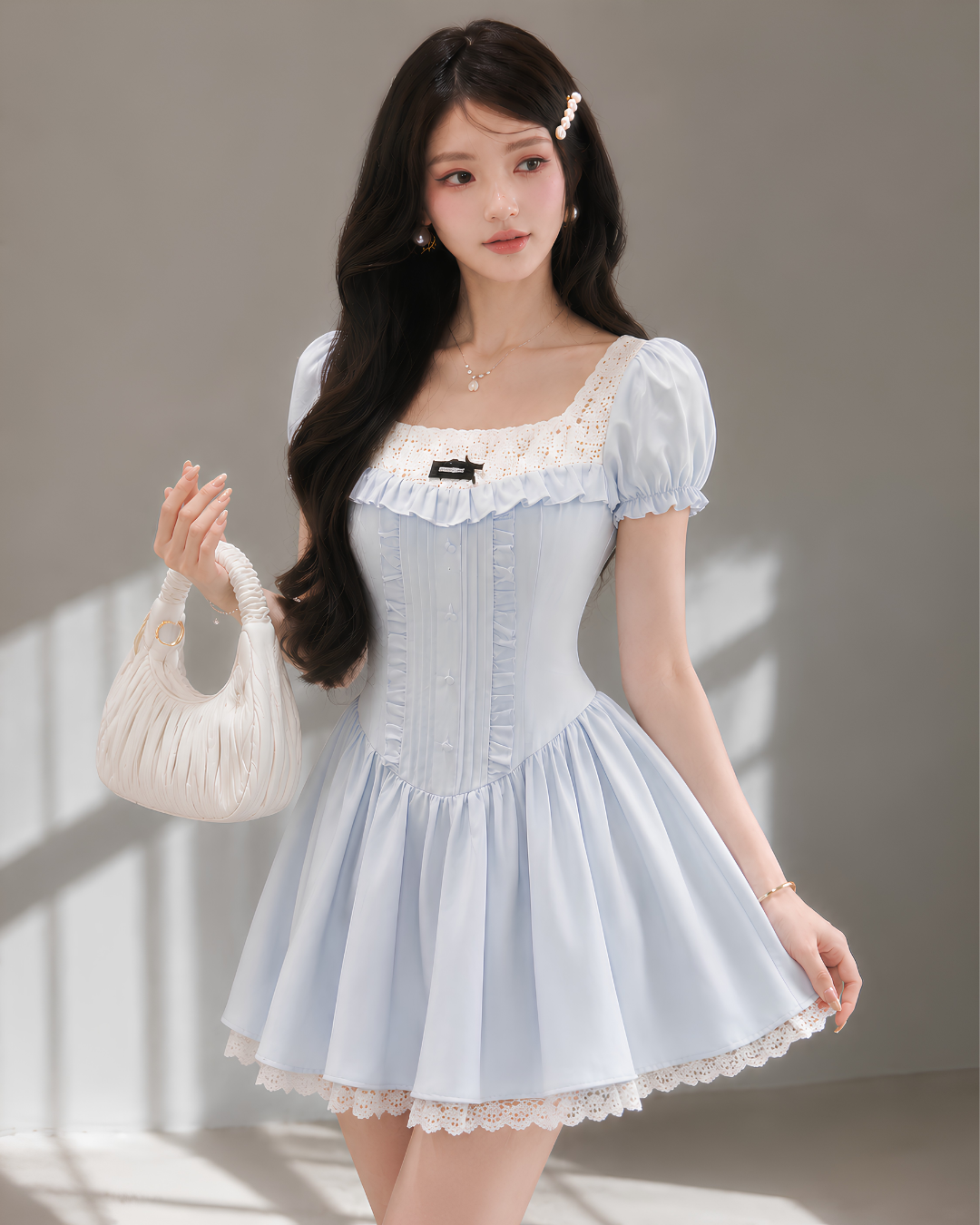 ice blue style one-piece KS1325
