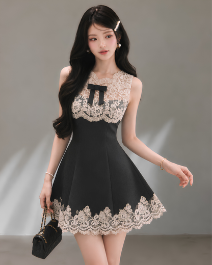 lace mood gray one-piece KS1323