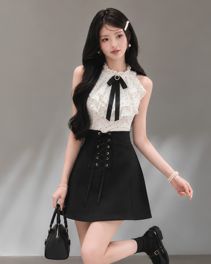 dot mood tops & skirt KS1328