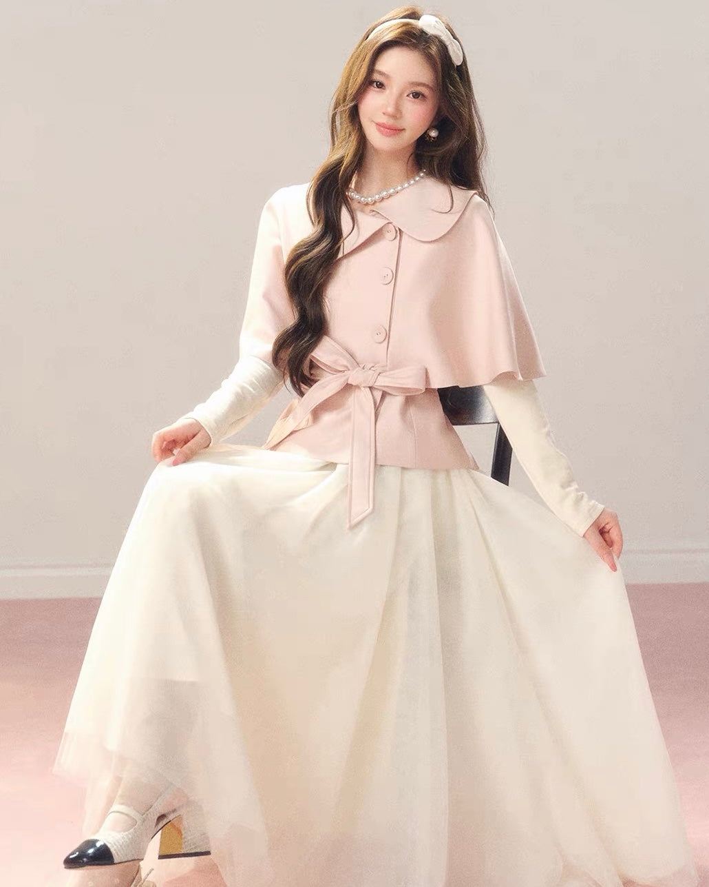 girly line pink coat KS1331