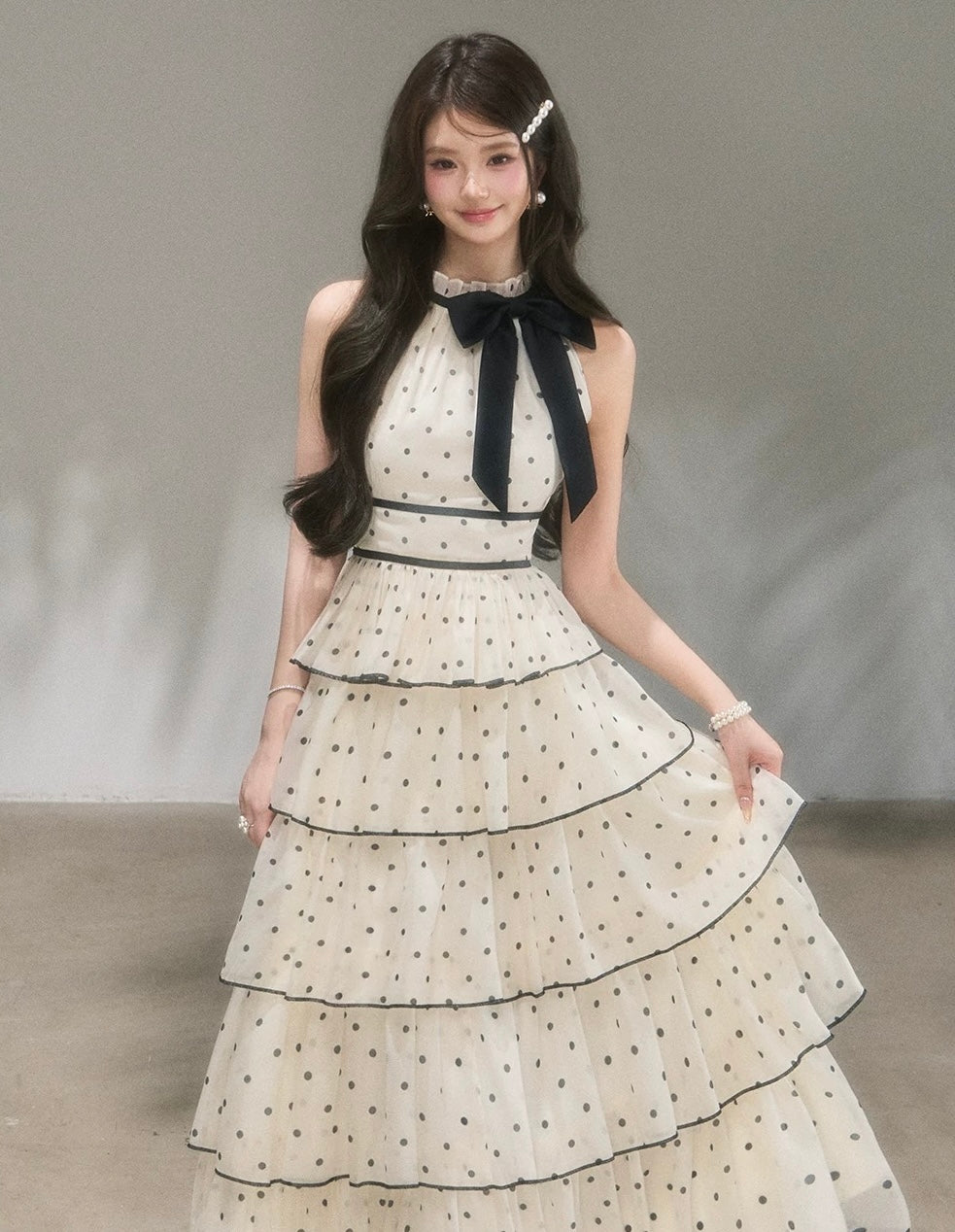 dot high-end line long one-piece KS1295