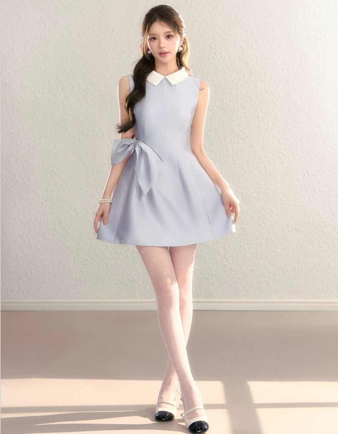 light blue ribbon one-piece KS1303
