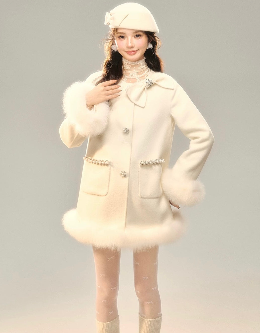 lace point luxury tops KS1233