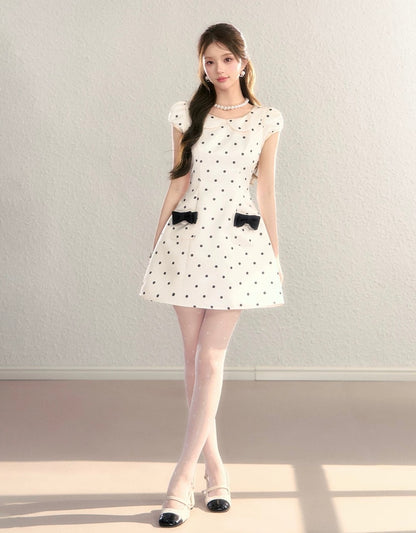 dot luxury ribbon one-piece KS1274